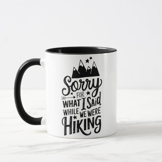 Funny Mountain Wanderapologie Tasse (Links)
