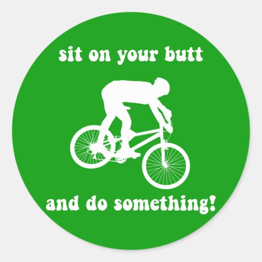 Funny Mountainbike Runder Aufkleber (Vorderseite)