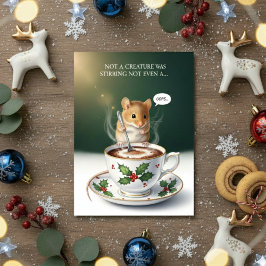 Funny Mouse Christmas Cute Greeting Card Feiertagskarte