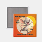 Funny Mouse Diet Magnet (Vorderseite/Rückseite)