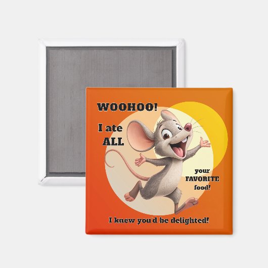 Funny Mouse Diet Magnet (Vorderseite/Rückseite)