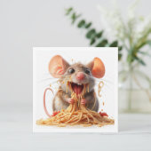 Funny Mouse Dinner Einladung, Maus Geburtstag Einladung (Stehend Vorderseite)