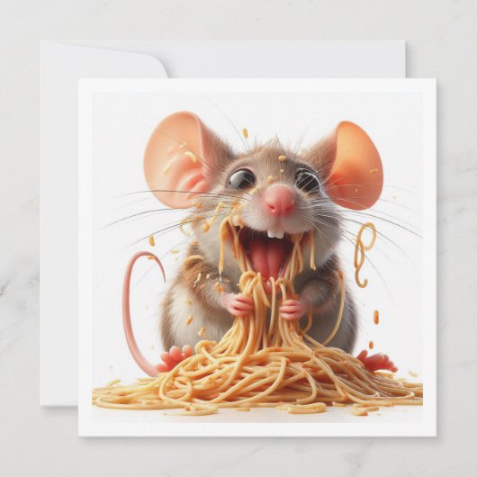 Funny Mouse Dinner Einladung, Maus Geburtstag Einladung (Vorderseite)