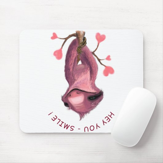 Funny Mouse Pad mit Playful Sloth - Lächeln Mousepad (Mit Mouse)