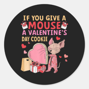 Funny Mouse Valentinstag Cookie Liebe Süßes Herz Runder Aufkleber