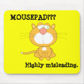 Funny Mousepad mit Sad Cat (Vorne)