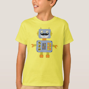 Funny Moustache Robot T-Shirt
