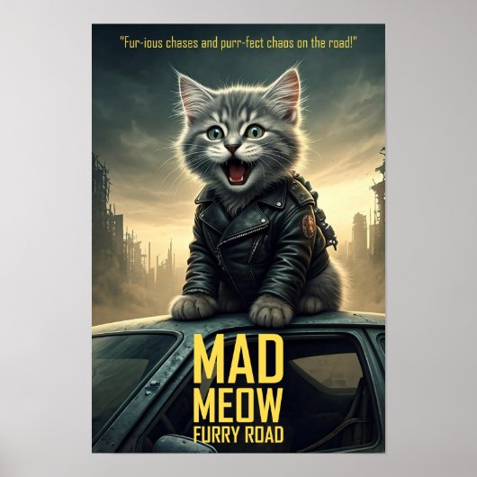 Funny Movie Poster - Mad Meow: Furry Road - Cat (Vorne)