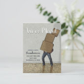 Funny Moving Boxen, die wir bewegt haben Ankündigungspostkarte (Stehend Vorderseite)