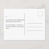 Funny Moving Boxes Neue Zuhause Ankündigungspostkarte (Rückseite)