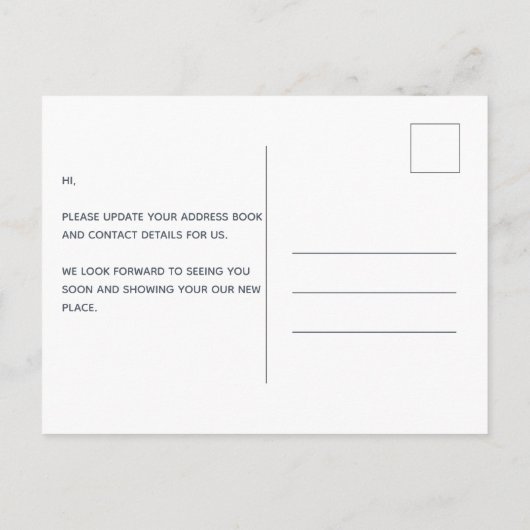 Funny Moving Boxes Neue Zuhause Ankündigungspostkarte (Rückseite)