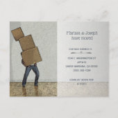 Funny Moving Boxes Neue Zuhause Ankündigungspostkarte (Vorderseite)