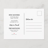 Funny Moving House | Wir haben uns bewegt Ankündigungspostkarte (Rückseite)