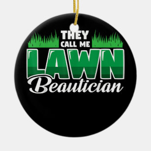 Funny Mowing Lawn Beer Vater Landscaping Rasen Keramik Ornament