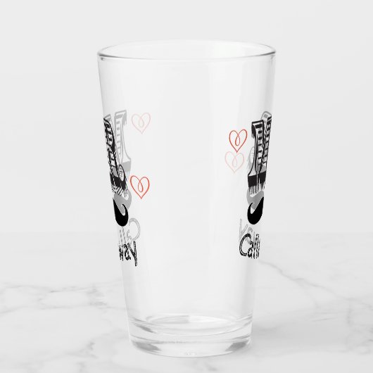 Funny Mr Mustache Name Glas (Links)