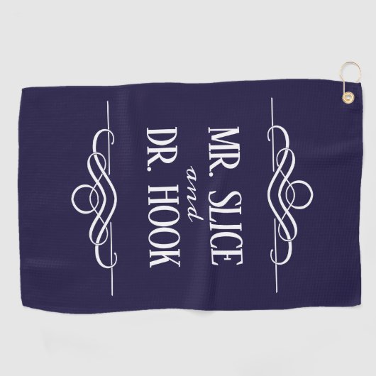 Funny Mr. Slice und Dr. Hook Golfhandtuch (Horizontal)