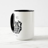 Funny Mr. und Mrs., Bride Skeleton Hand Wedding Ge Tasse (Vorderseite Links)