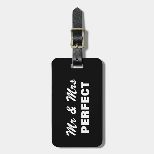 Funny Mr. und Mrs. Gepäckanhänger | Personalisiert (Vorderseite vertikal)