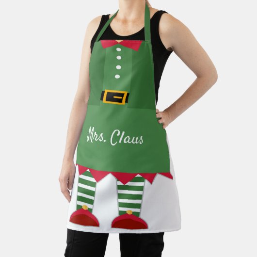 Funny Mrs Claus Christmas Green und Red Custom Schürze (InSitu)