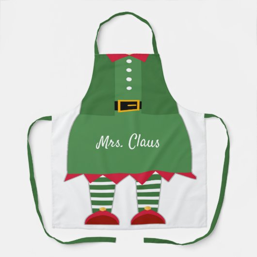 Funny Mrs Claus Christmas Green und Red Custom Schürze (Vorderseite)