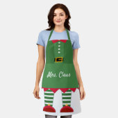 Funny Mrs Claus Christmas Green und Red Custom Schürze (Getragen)