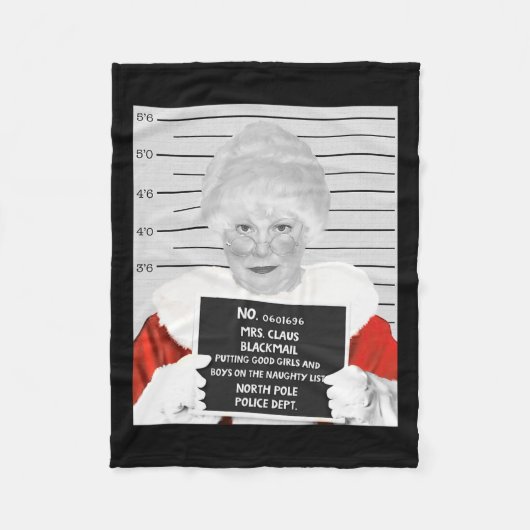 Funny Mrs. Claus Mugshot verhaftet Fleecedecke (Vorderseite)