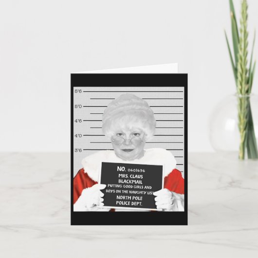 Funny Mrs. Claus Mugshot verhaftet Karte (Vorderseite)