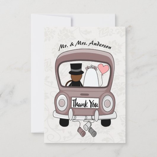Funny Mrs. & Mr. Newlywed danke Ihnen Postcard (Vorderseite)