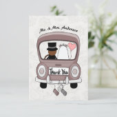 Funny Mrs. & Mr. Newlywed danke Ihnen Postcard (Stehend Vorderseite)