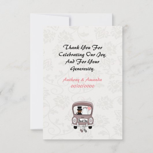 Funny Mrs. & Mr. Newlywed danke Ihnen Postcard (Rückseite)