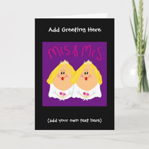 Funny Mrs. und Mrs. Lesbian Hochzeitkarte - Ego Feiertagskarte