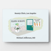 Funny Ms Frosty auf Cartoon eines plastischen Chir Fotoplatte (Vorderseite)