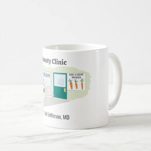 Funny Ms Frosty auf Cartoon eines plastischen Chir Kaffeetasse (VorderseiteRechts)