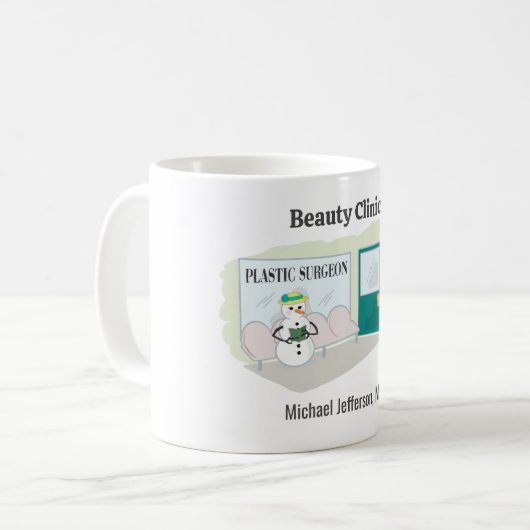 Funny Ms Frosty auf Cartoon eines plastischen Chir Kaffeetasse (Vorderseite Links)