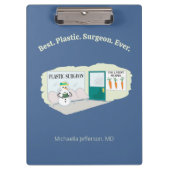 Funny Ms Frosty auf Cartoon eines plastischen Chir Klemmbrett (Vorderseite)