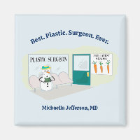 Funny Ms Frosty auf Cartoon eines plastischen Chir