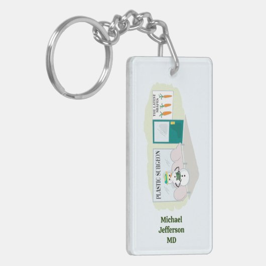 Funny Ms Frosty auf Cartoon eines plastischen Chir Schlüsselanhänger (Vorderseite links)