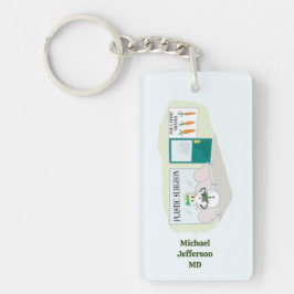 Funny Ms Frosty auf Cartoon eines plastischen Chir Schlüsselanhänger