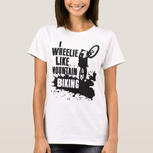 Funny MTB Riding Wheelie wie Mountainbike Kinder T-Shirt