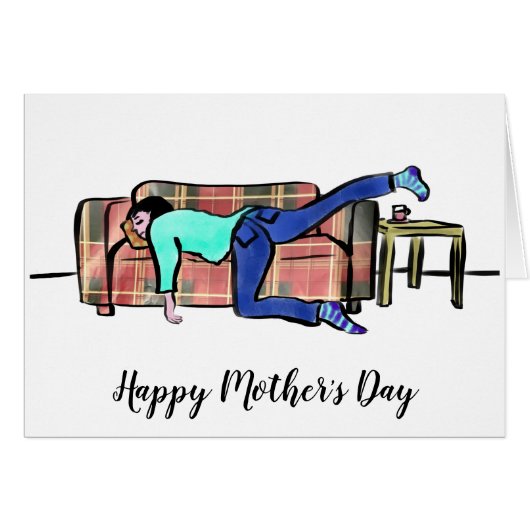 Funny Mthers Day Mama Asleep (Vorderseite (Horizontal))