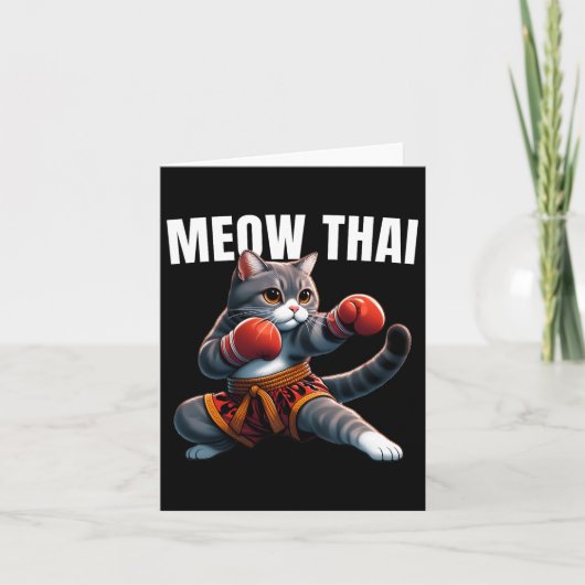 Funny Muay Thai Cat Meow Thai Boxing Martial Art K Karte (Vorderseite)