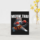 Funny Muay Thai Cat Meow Thai Boxing Martial Art K Karte (Gelbe Blume)