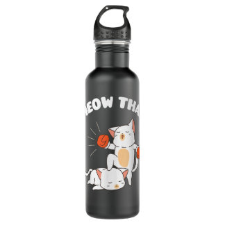 Funny Muay Thai Cats Thai Boxing Fighter Geschenk Edelstahlflasche