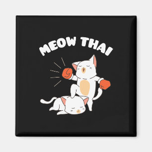 Funny Muay Thai Cats Thai Boxing Fighter Geschenk Magnet