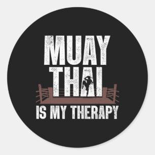 Funny Muay Thai Design für Männer Frauen Kinder Mu Runder Aufkleber