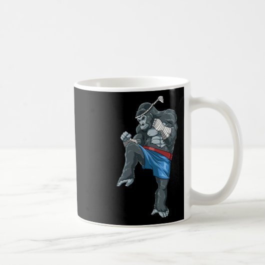 Funny Muay Thai Gorilla - Thai Boxing Kaffeetasse (Rechts)