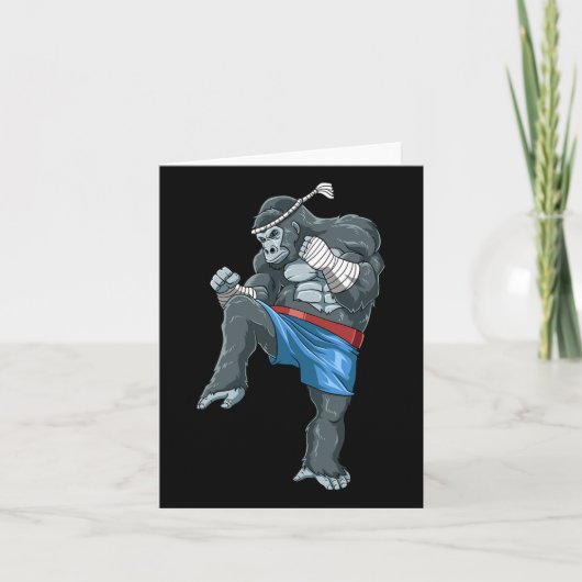 Funny Muay Thai Gorilla - Thai Boxing Karte (Vorderseite)