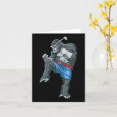 Funny Muay Thai Gorilla - Thai Boxing Karte (Gelbe Blume)