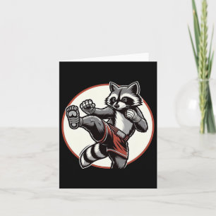 Funny Muay Thai Raccoon Thai Boxing Martial Arts Karte