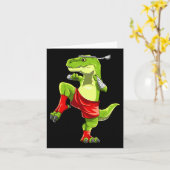 Funny Muay Thai T-rex - Thai Boxing Karte (Gelbe Blume)